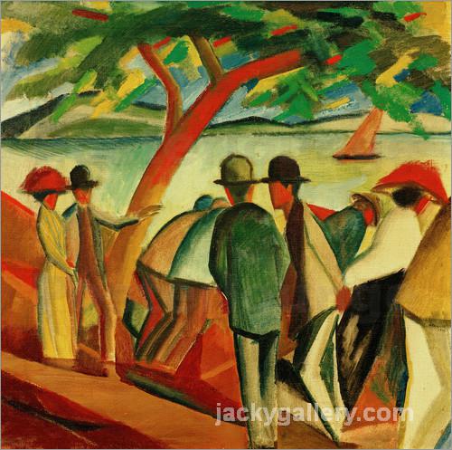 Stroller on the lake, August Macke painting
